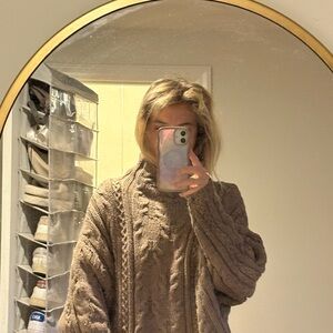 Free People Cowl Neck Sweater - Brown/green color